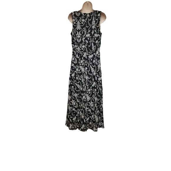 Studio 1940 Black & White Floral Chiffon Maxi/Long Dress 8 - Picture 2 of 9